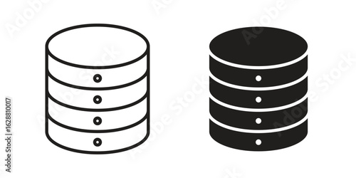 Database icon vector Art Illustrations set.