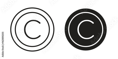 Copyright icon vector Art Illustrations set.