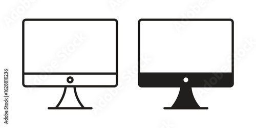 Computer screen icon vector Art Illustrations set.