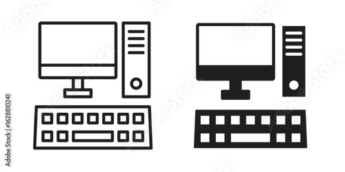 Computer icon vector Art Illustrations set.