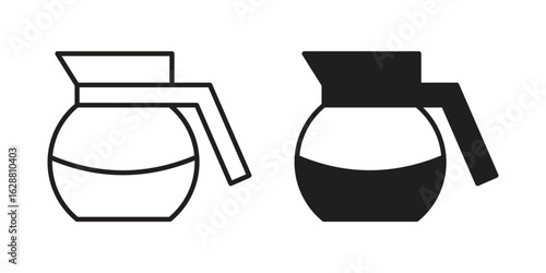 Coffee pot icon vector Art Illustrations set.