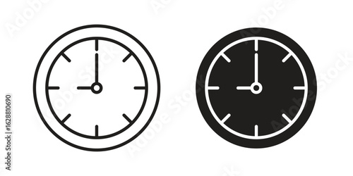 Clock nine icon vector Art Illustrations set.
