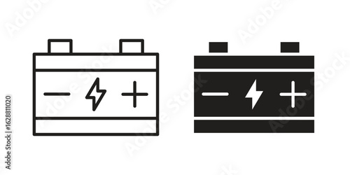 Car battery icon vector Art Illustrations set.