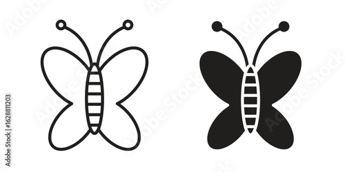 Butterfly icon vector Art Illustrations set.