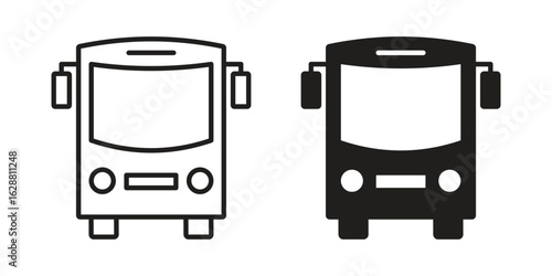 Bus icon vector Art Illustrations set.