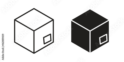 Box icon vector Art Illustrations set.