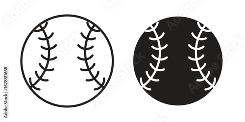 Baseball icon vector Art Illustrations set.
