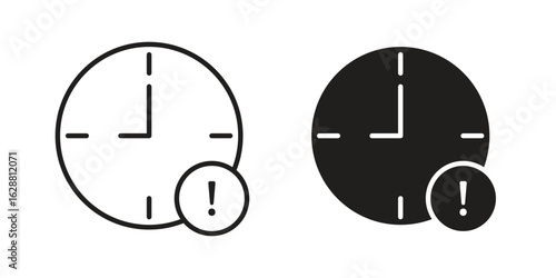 Alarm exclamation icon vector Art Illustrations set.