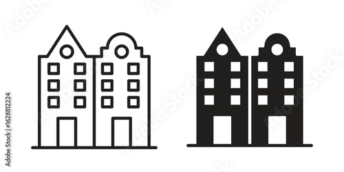 Amsterdam icon vector Art Illustrations set.