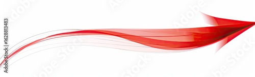 Red arrow design, abstract motion, white background, website banner