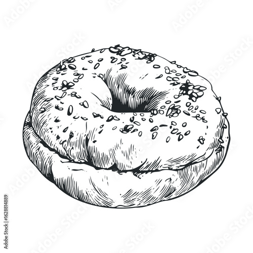 Delicious bagel with sesame seeds for breakfast enjoyment