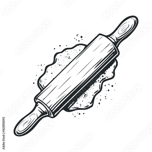 Rolling pin and dough preparation for baking activities
