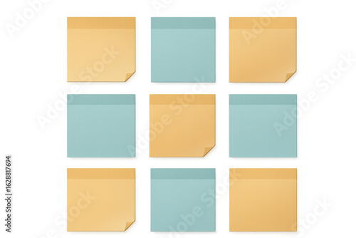 Wallpaper Mural Nine colorful sticky notes arranged on a transparent background, ready to be used in any project Torontodigital.ca