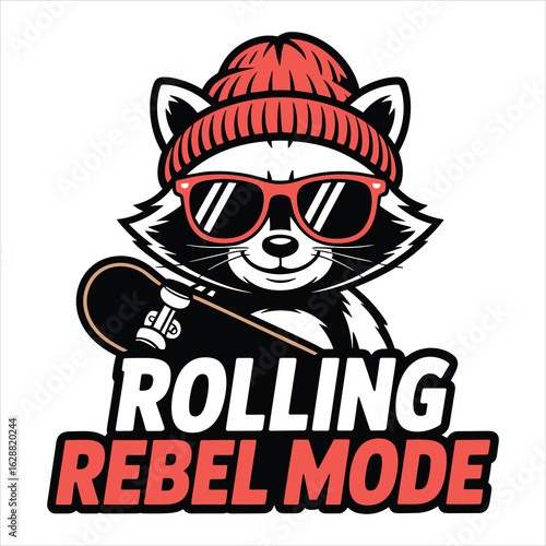 Rolling rebel mode t shirt design.