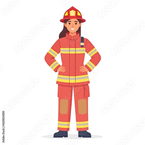 Female firefighter in uniform