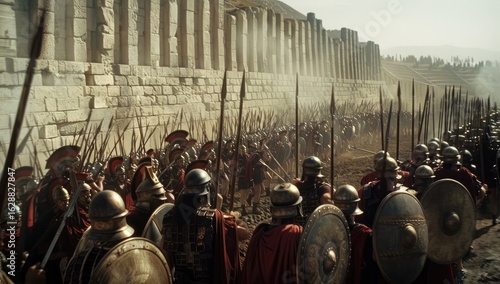 Ancient Army Siege  Soldiers Advance on Fortified City