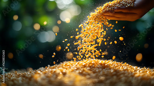 Golden Grains Falling Abundance and Harvest