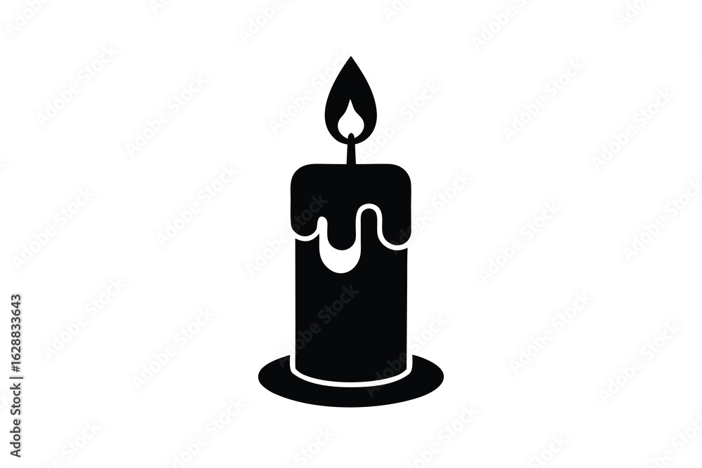 Obraz premium candle with dripping wax vector icon