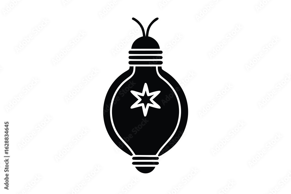 Fototapeta premium christmas light bulb vector icon