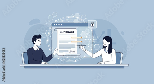 Digital Agreement And Online Contract With Secure Data Protection
