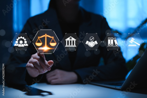 Schilderij op canvas Law and Justice Concept