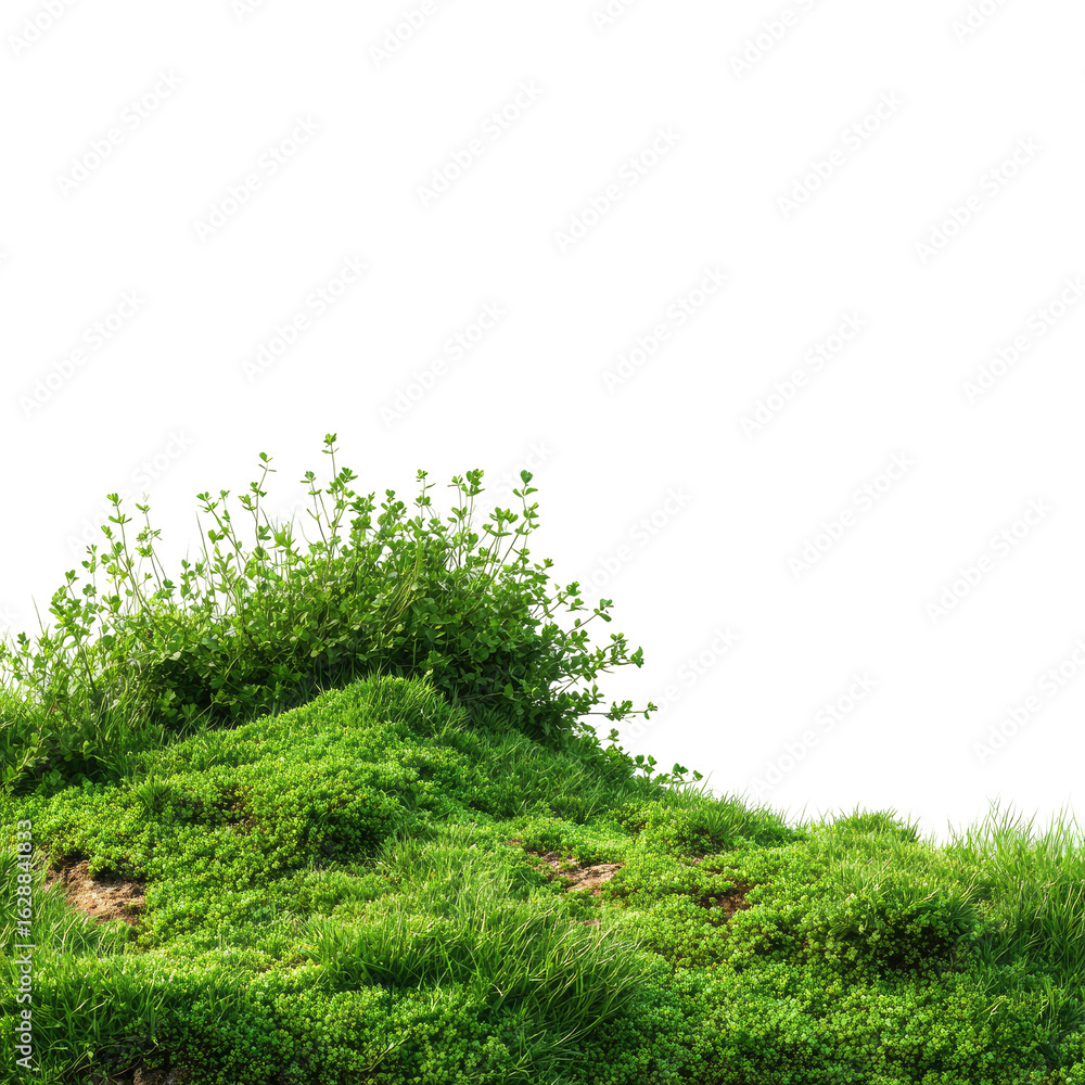 Fototapeta premium Lush green hillside with foliage