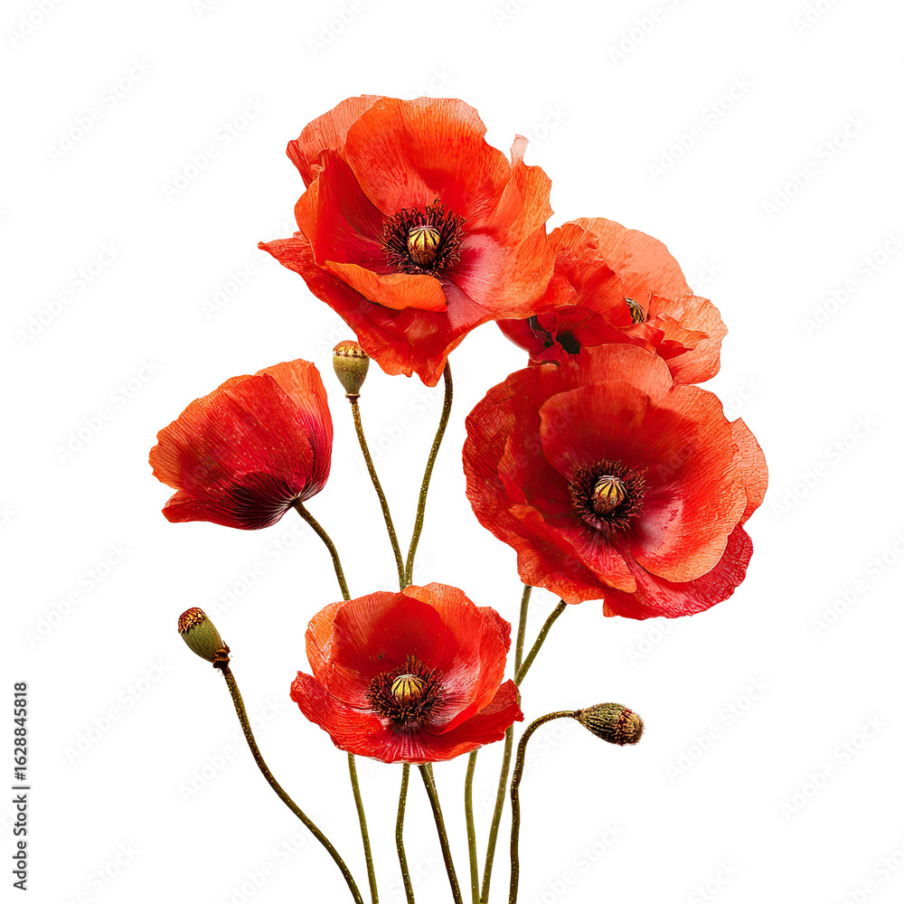 Obraz premium Close-up of vibrant red poppies