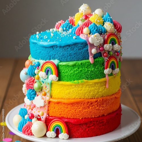 colorful birthday cake
