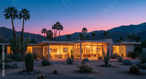 Palm springs architecture desert landscape modern house california home luxury living sunset view
