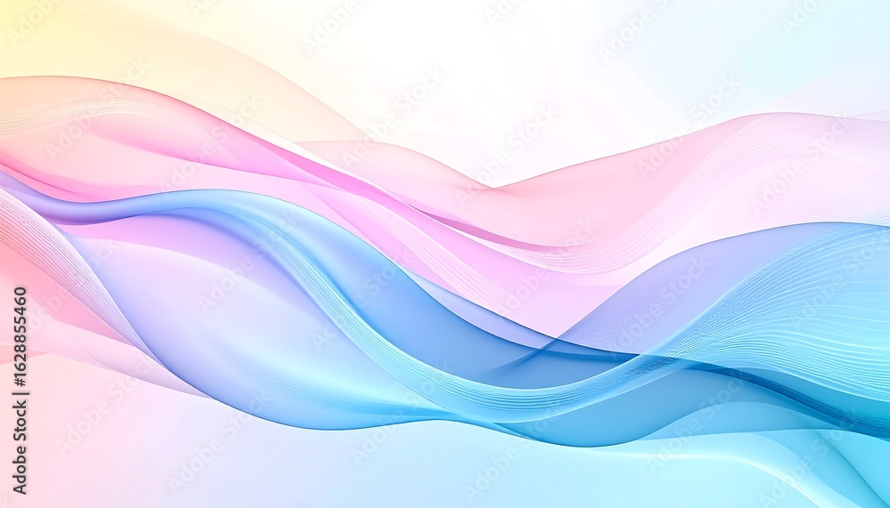 Fototapeta premium Abstract Flowing Pastel Waves Background with Soft Light