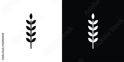 Wheat icon flat simple. icon set in silhouette
