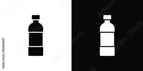 Water bottle icon flat simple. icon set in silhouette