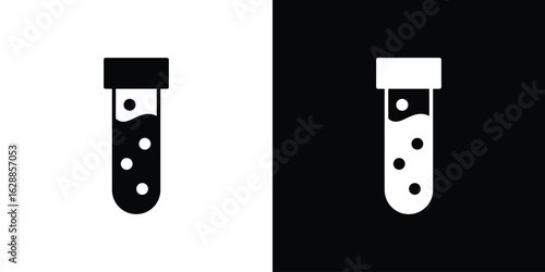 Test tube icon flat simple. icon set in silhouette