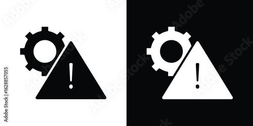 Technical warning icon flat simple. icon set in silhouette