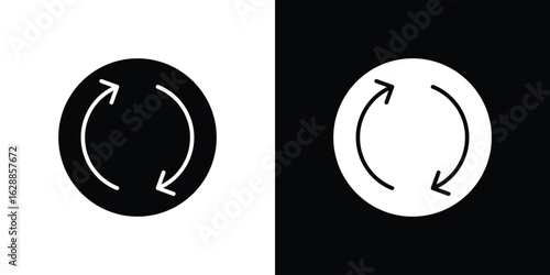 Refresh icon flat simple. icon set in silhouette