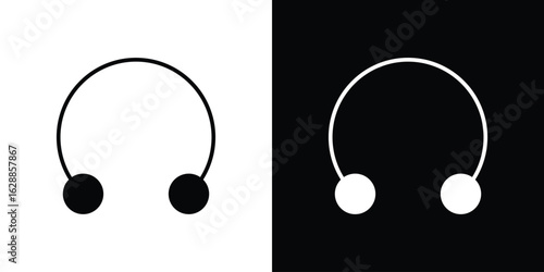 Piercing icon flat simple. icon set in silhouette
