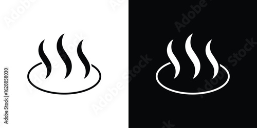 Onsen icon flat simple. icon set in silhouette