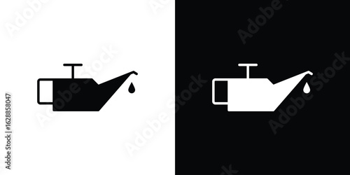 Oil can icon flat simple. icon set in silhouette