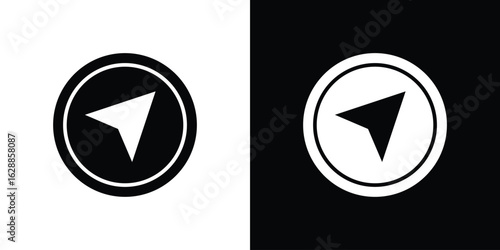 Navigation icon flat simple. icon set in silhouette