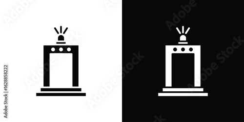 Metal detector icon flat simple. icon set in silhouette