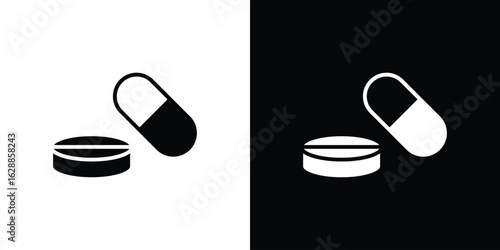 Medicine icon flat simple. icon set in silhouette