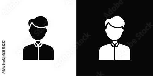Man icon flat simple. icon set in silhouette