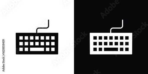 Keyboard icon flat simple. icon set in silhouette