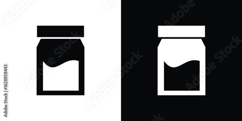 Jam icon flat simple. icon set in silhouette