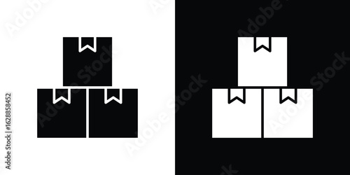 Inventory icon flat simple. icon set in silhouette