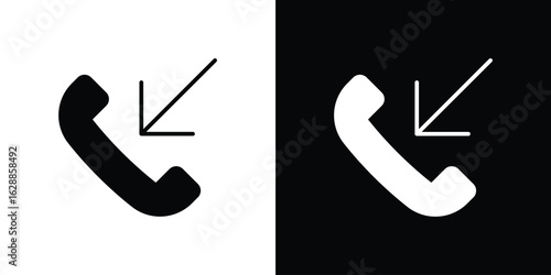 Incoming Call icon flat simple. icon set in silhouette