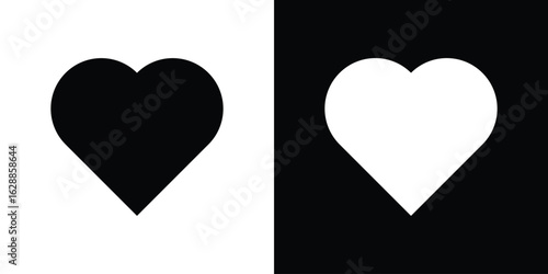 Heart icon flat simple. icon set in silhouette