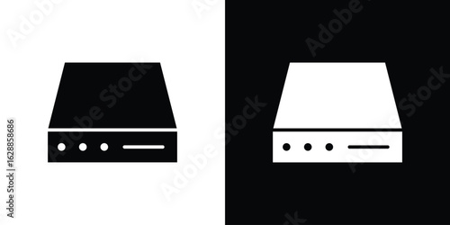 Hard Disk icon flat simple. icon set in silhouette