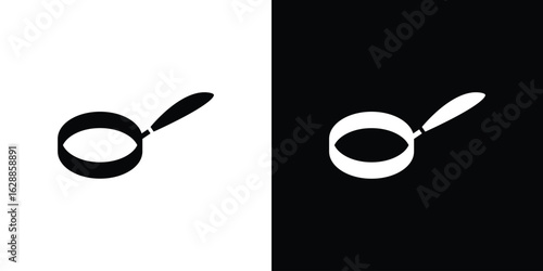 Frying pan icon flat simple. icon set in silhouette