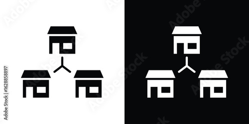 Franchise icon flat simple. icon set in silhouette